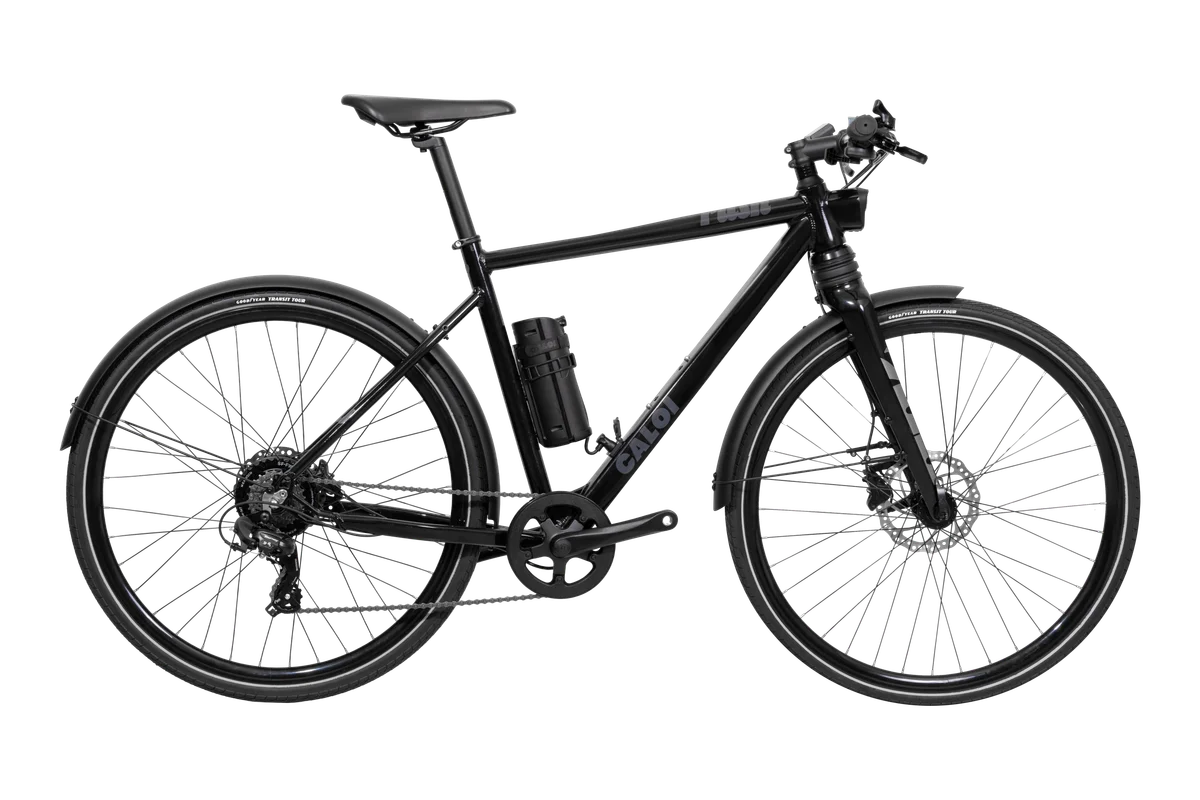 Bicicleta elétrica urbana Caloi E-Vibe Rush em vista lateral